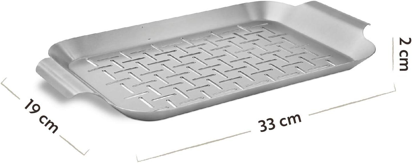Stainless Steel BBQ Basket Grill Pan Grill Topper BBQ Tray Barbecue Toppers for Vegetables