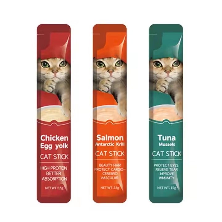 Wholesale English Cat Strips Chicken Tasted Wet Wet Pet Food Treats for Kitten Nutrition Cross-Border Cat Snacks