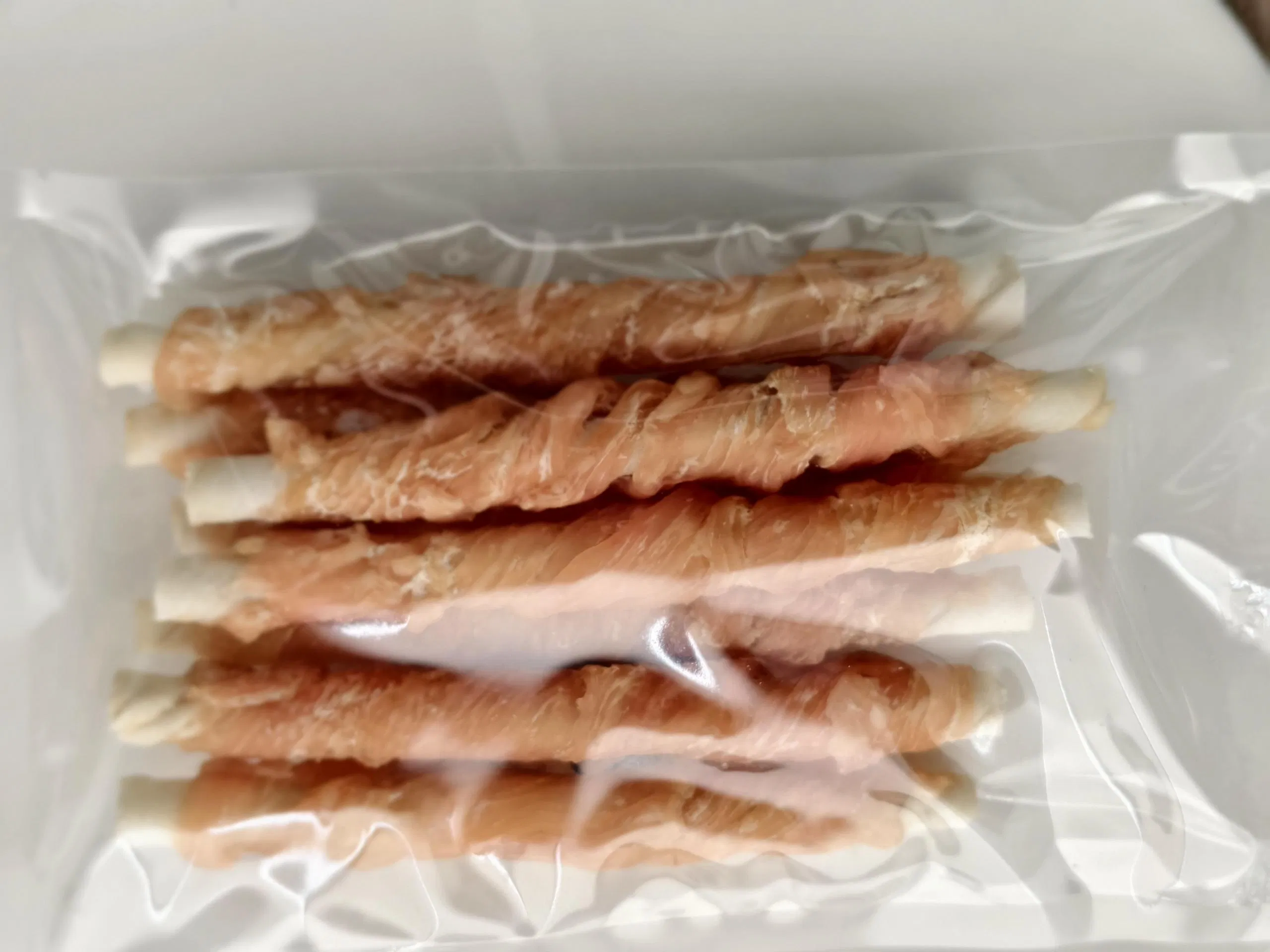 Superior Quality Dog Treats Chicken Wraps Bleached Rawhide Twist 5 Inch