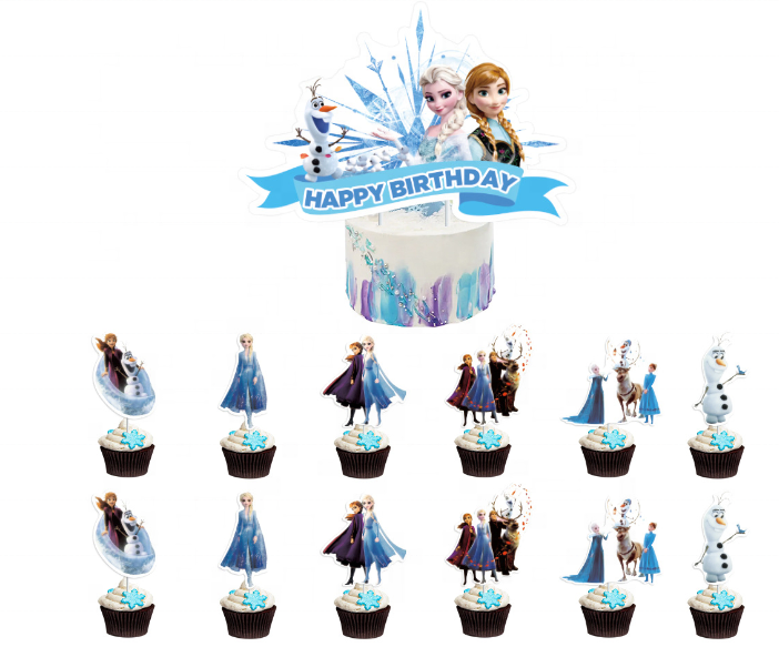 Ice and Snow Fantasy Love Lsaanna Birthday Cake Decorative Card