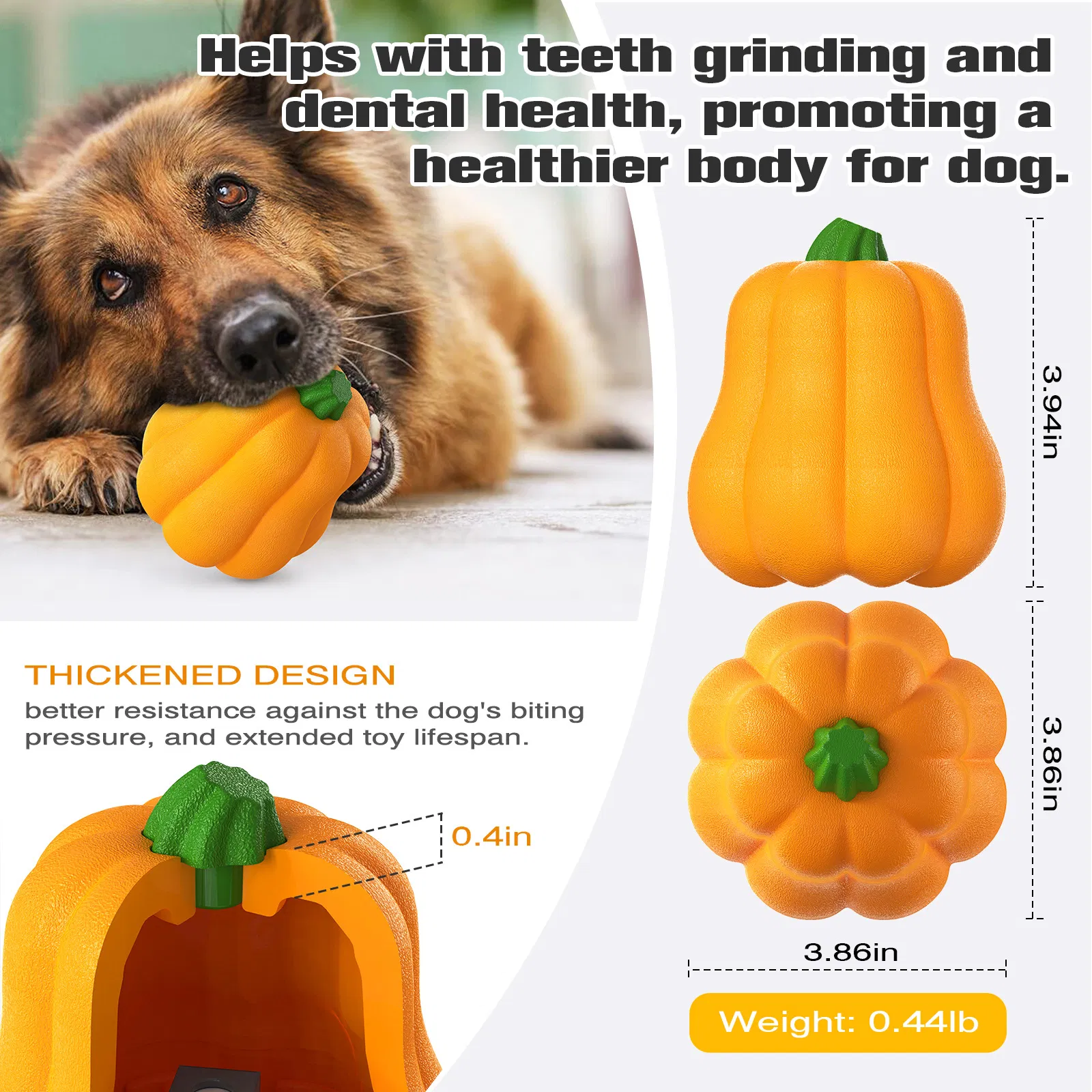 Durable Pumpkin Chew Toy for Happy Dogs' Dental Health