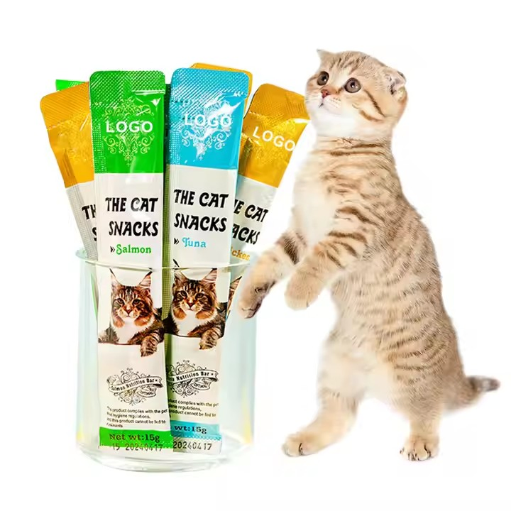 Wholesale English Cat Strips Chicken Tasted Wet Wet Pet Food Treats for Kitten Nutrition Cross-Border Cat Snacks