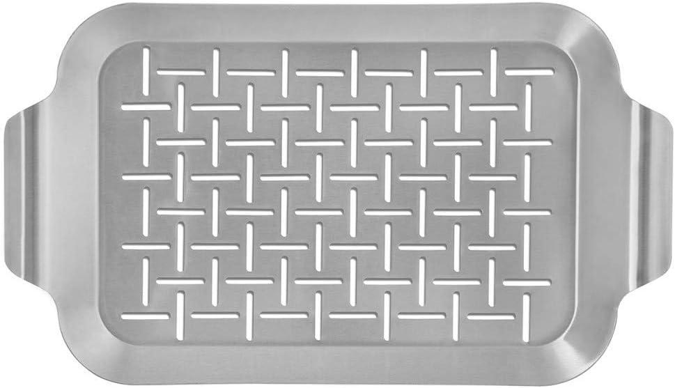 Stainless Steel BBQ Basket Grill Pan Grill Topper BBQ Tray Barbecue Toppers for Vegetables