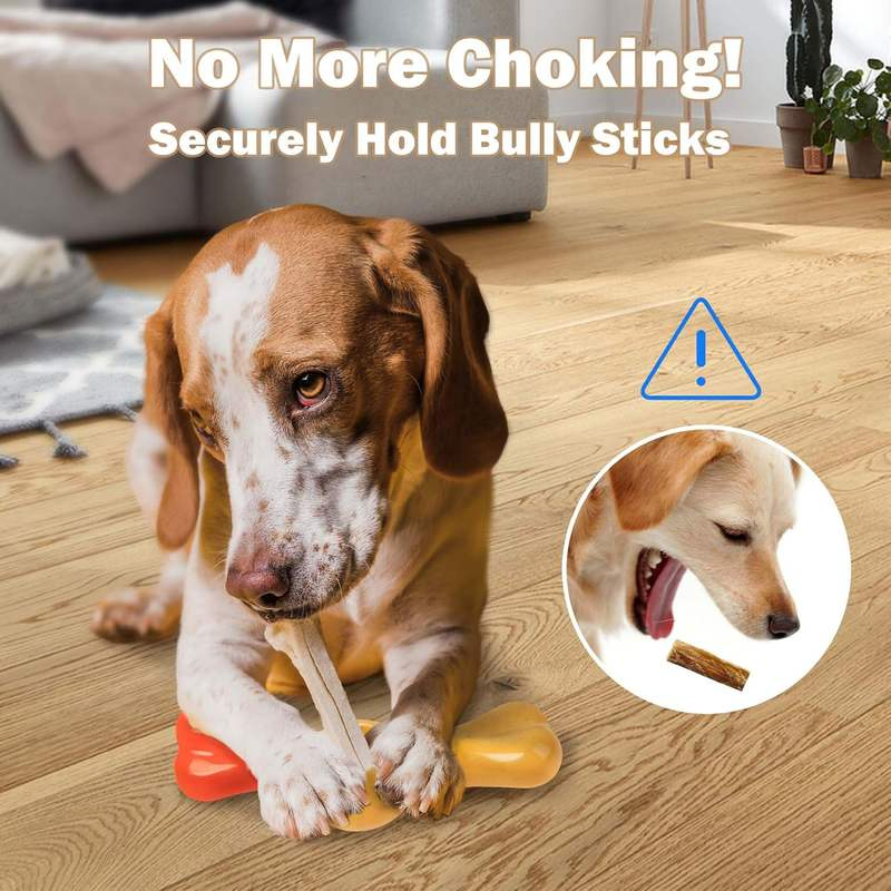 Pet Bully Stick Holder Durable Bone Shape Dog Dental Chew Toy