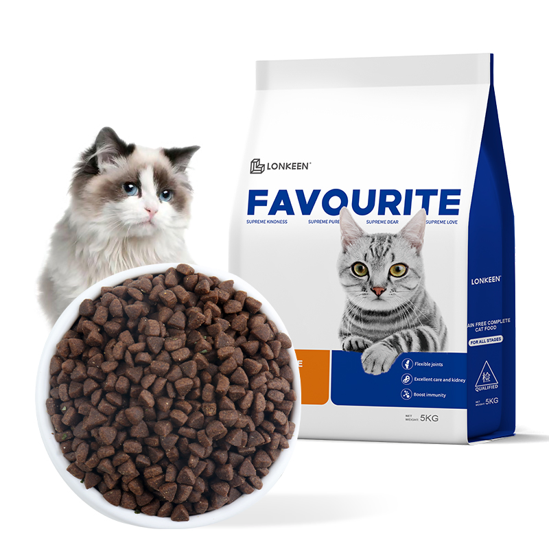 Natural-Flavored Hypoallergenic Dry Cat Food with Varied Textures