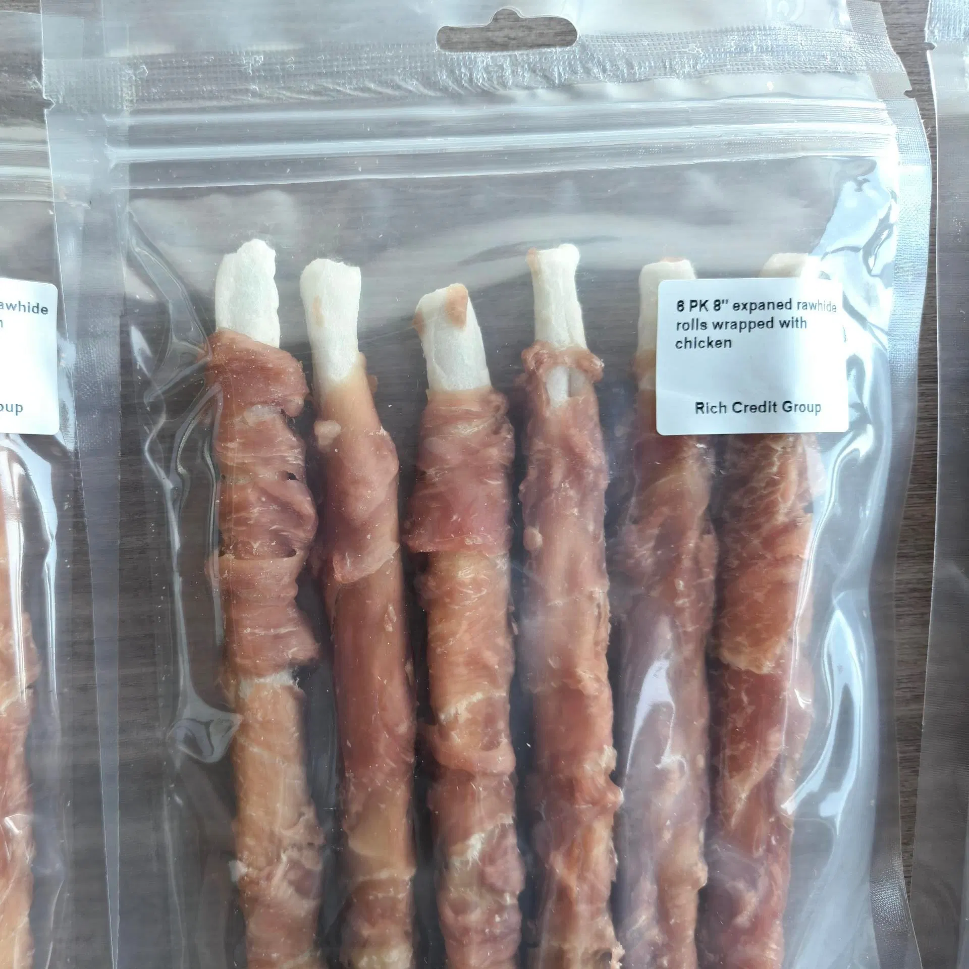 Chicken Wrapped White Expanded Rolls 8 Inches Dog Treats