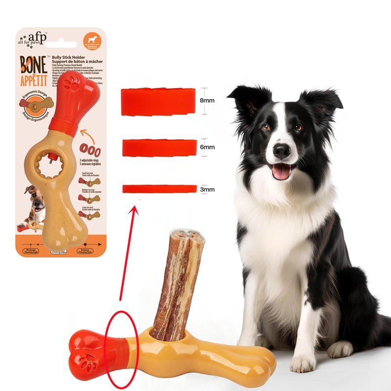 Pet Bully Stick Holder Durable Bone Shape Dog Dental Chew Toy