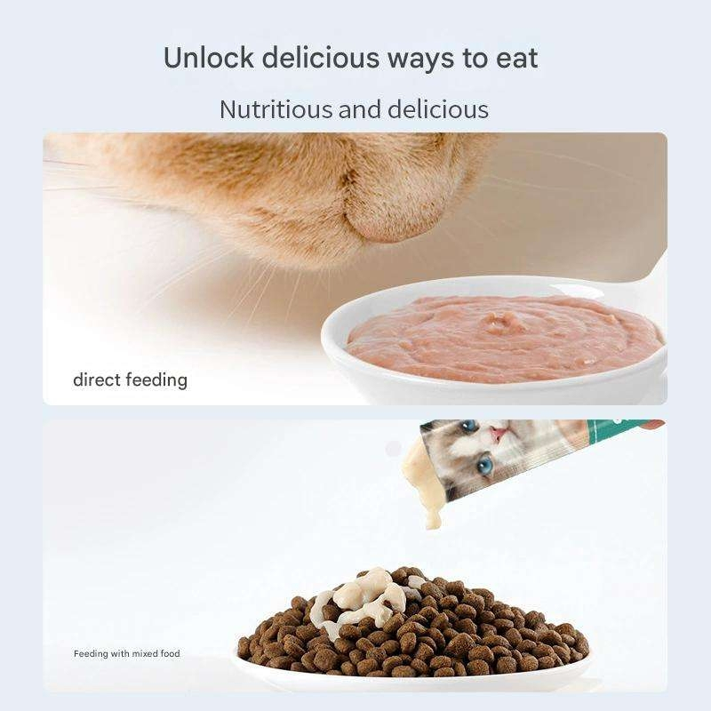 Factory 45 Pieces Per Box of Cat Snacks, Nutritious Young Adult Cat Fish Dry Licking Sauce, Cat Canned Food, Fresh Wet Food Packs