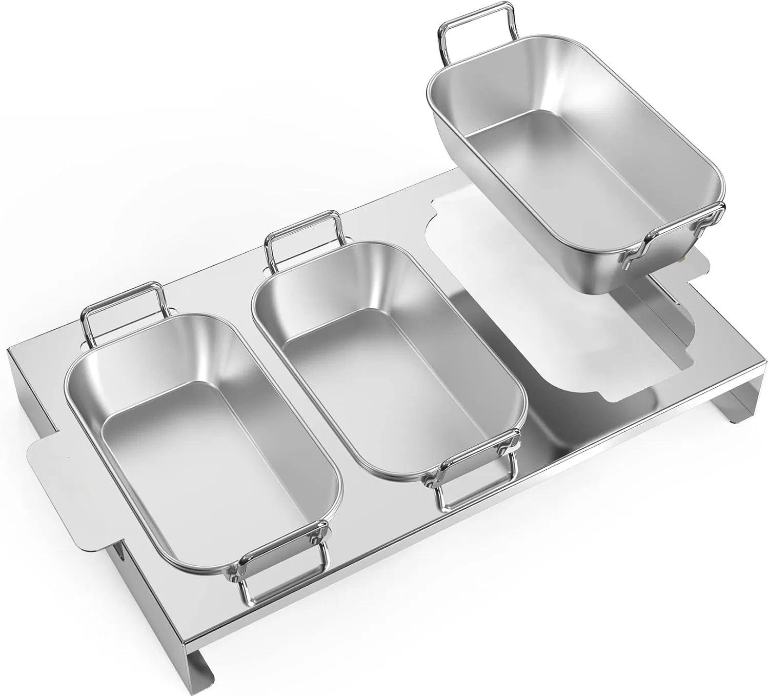 Stainless Steel BBQ Grill Pans Trays Barbecue Toppers for Vegetables Meat Crickets Cheese and Bread