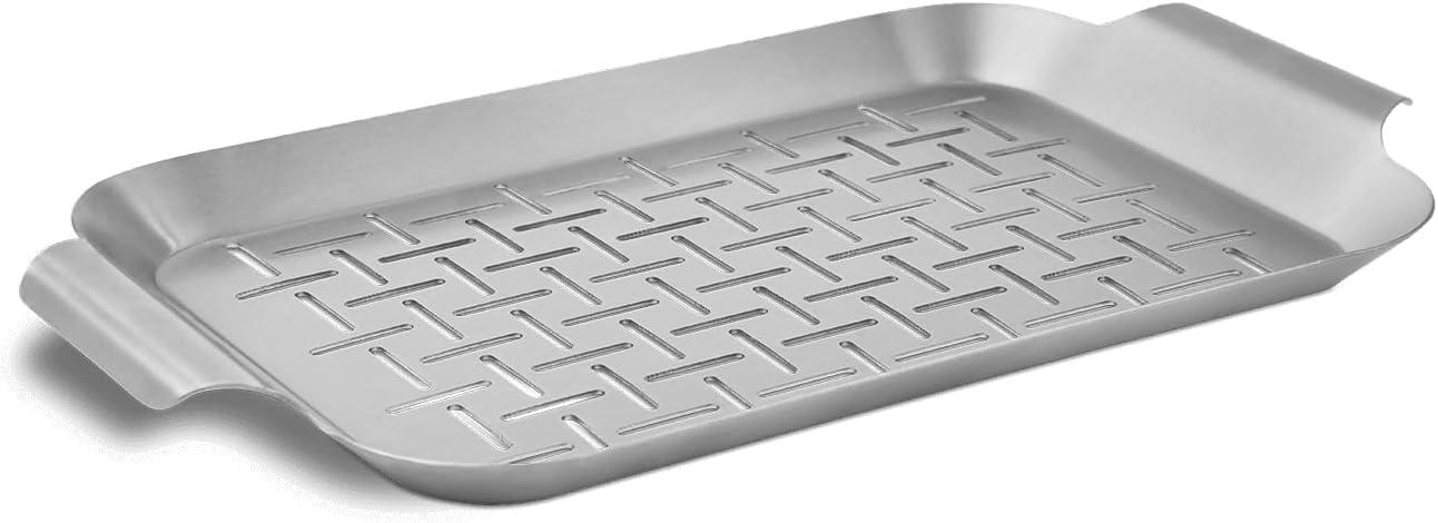 Stainless Steel BBQ Basket Grill Pan Grill Topper BBQ Tray Barbecue Toppers for Vegetables