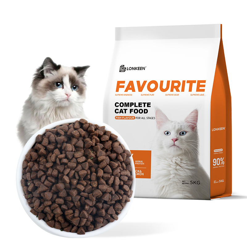 Natural-Flavored Hypoallergenic Dry Cat Food with Varied Textures