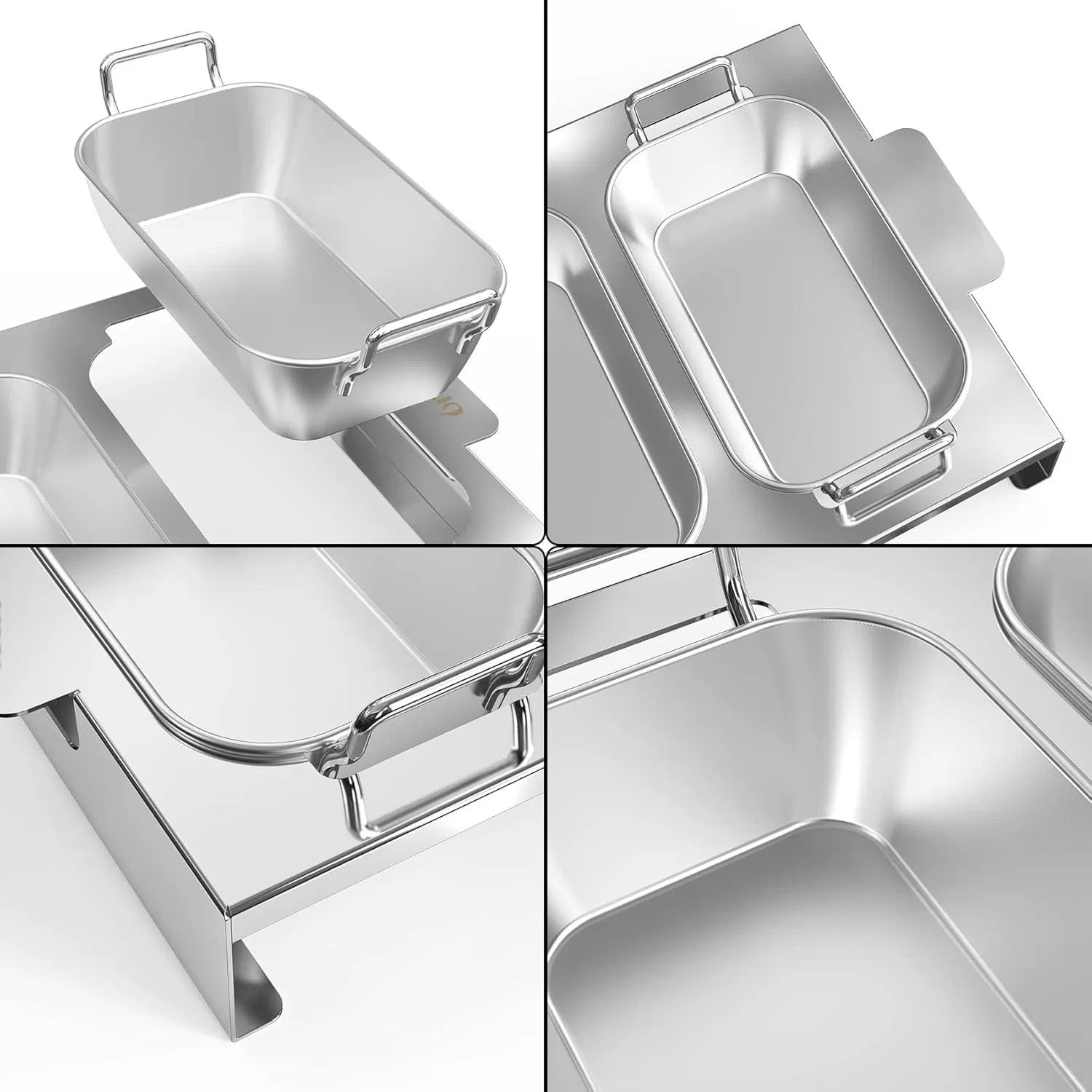 Stainless Steel BBQ Grill Pans Trays Barbecue Toppers for Vegetables Meat Crickets Cheese and Bread