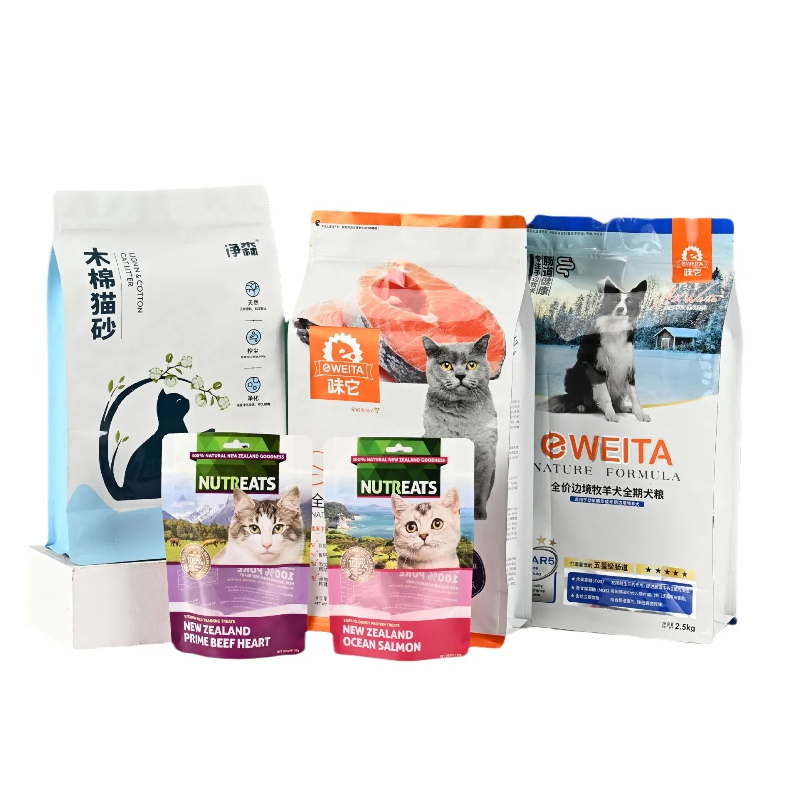 8 Sides Sealed Pet Plastic Mylar Packaging Bag Smell Proof Dog Aluminum Foil Ziplock Custom Print Stand up Pouch Mylar Bag for Food