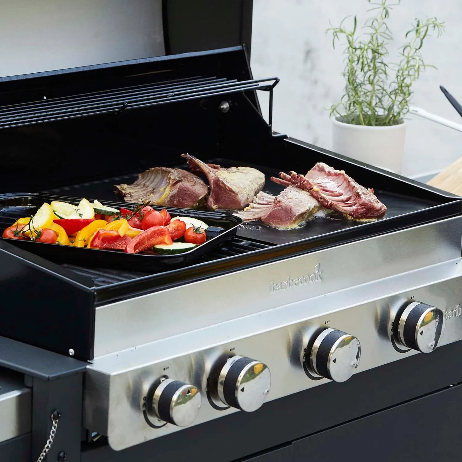 Custom Fish Veggies Meat Grill Plate Black Porcelain Coated Grill Pan Barbecue Toppers