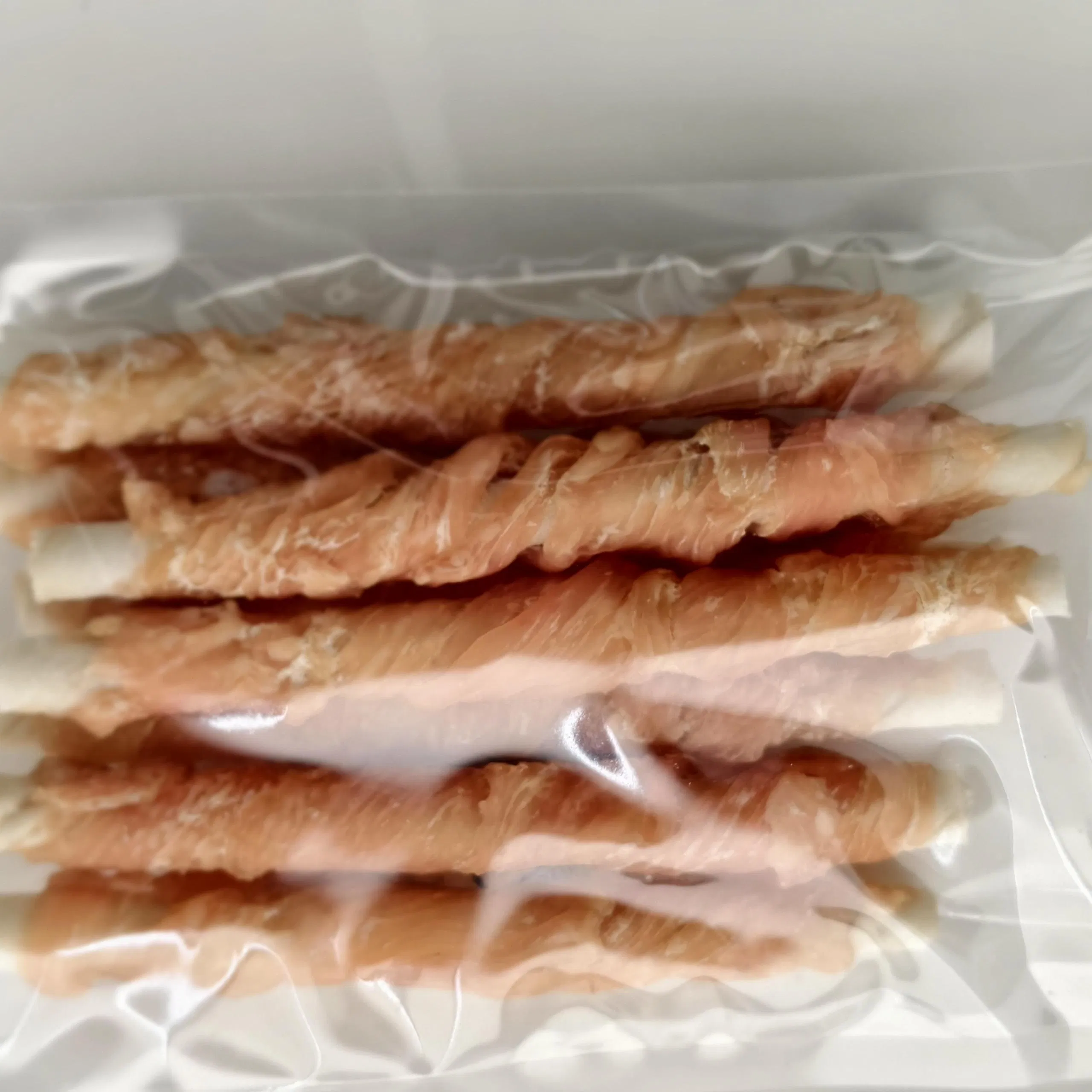 Superior Quality Dog Treats Chicken Wraps Bleached Rawhide Twist 5 Inch