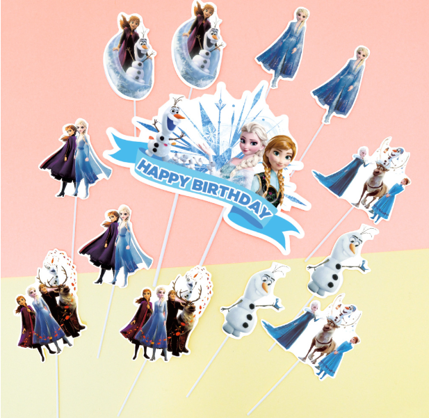 Ice and Snow Fantasy Love Lsaanna Birthday Cake Decorative Card