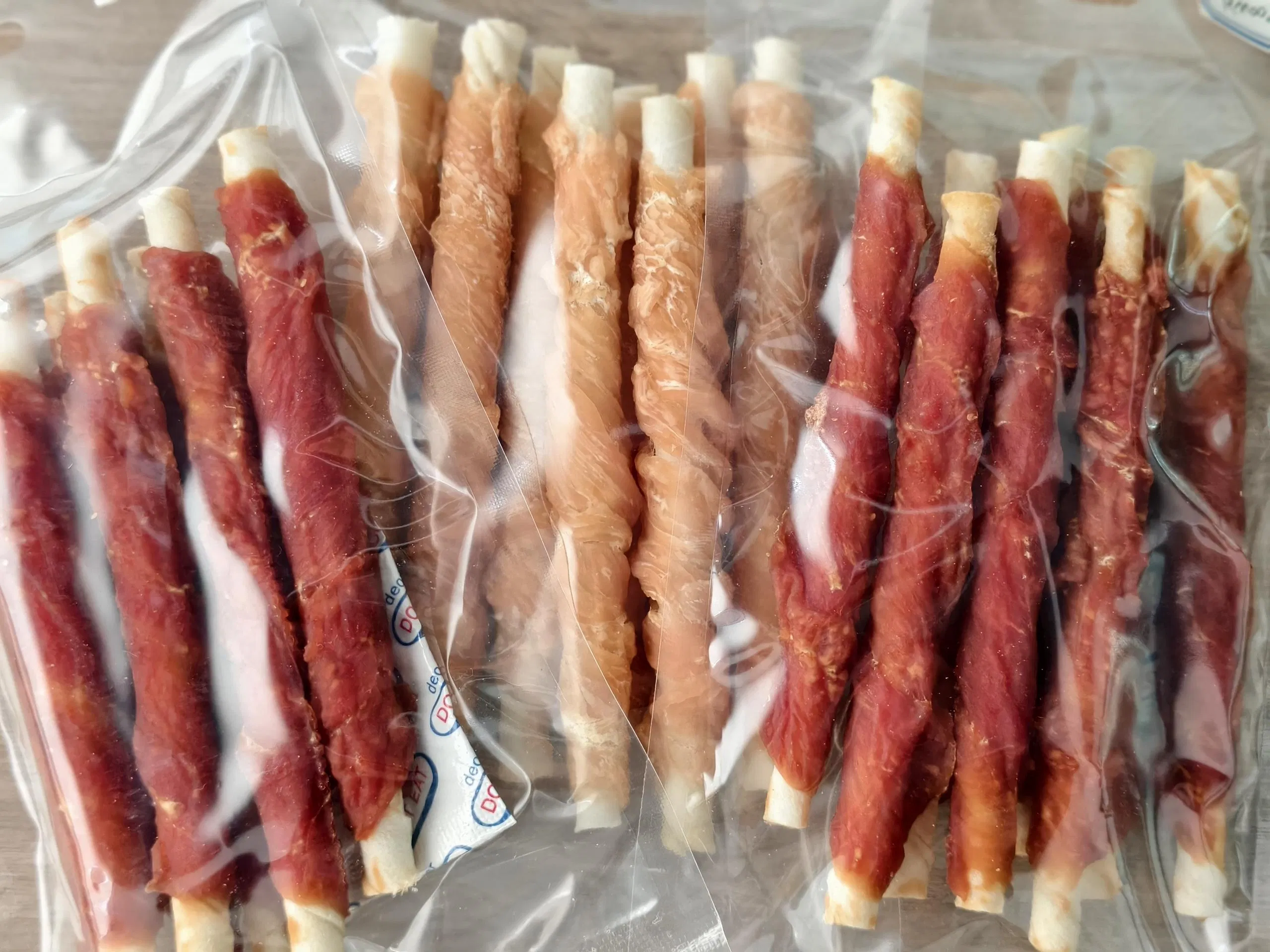 Superior Quality Dog Treats Chicken Wraps Bleached Rawhide Twist 5 Inch