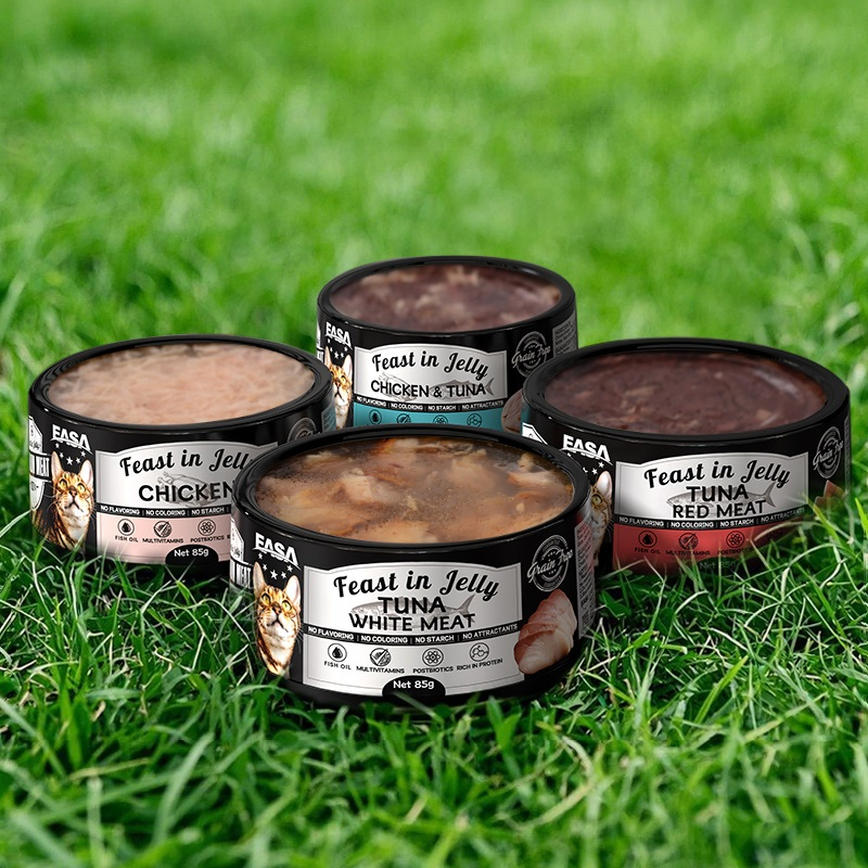 Cat Food Wet Food Canned Bottle Meat in Jelly Grain-Free Organic Healthy Food All Life Stages Variety Pack Snack Pet Staple Food Topper Wholesale Factory OEM