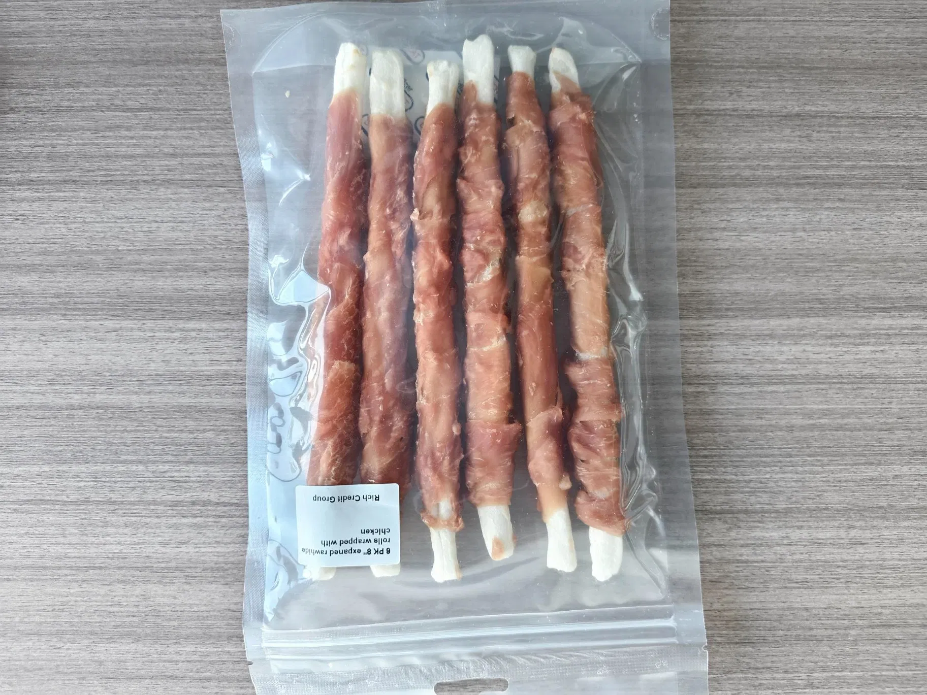 Chicken Wrapped White Expanded Rolls 8 Inches Dog Treats