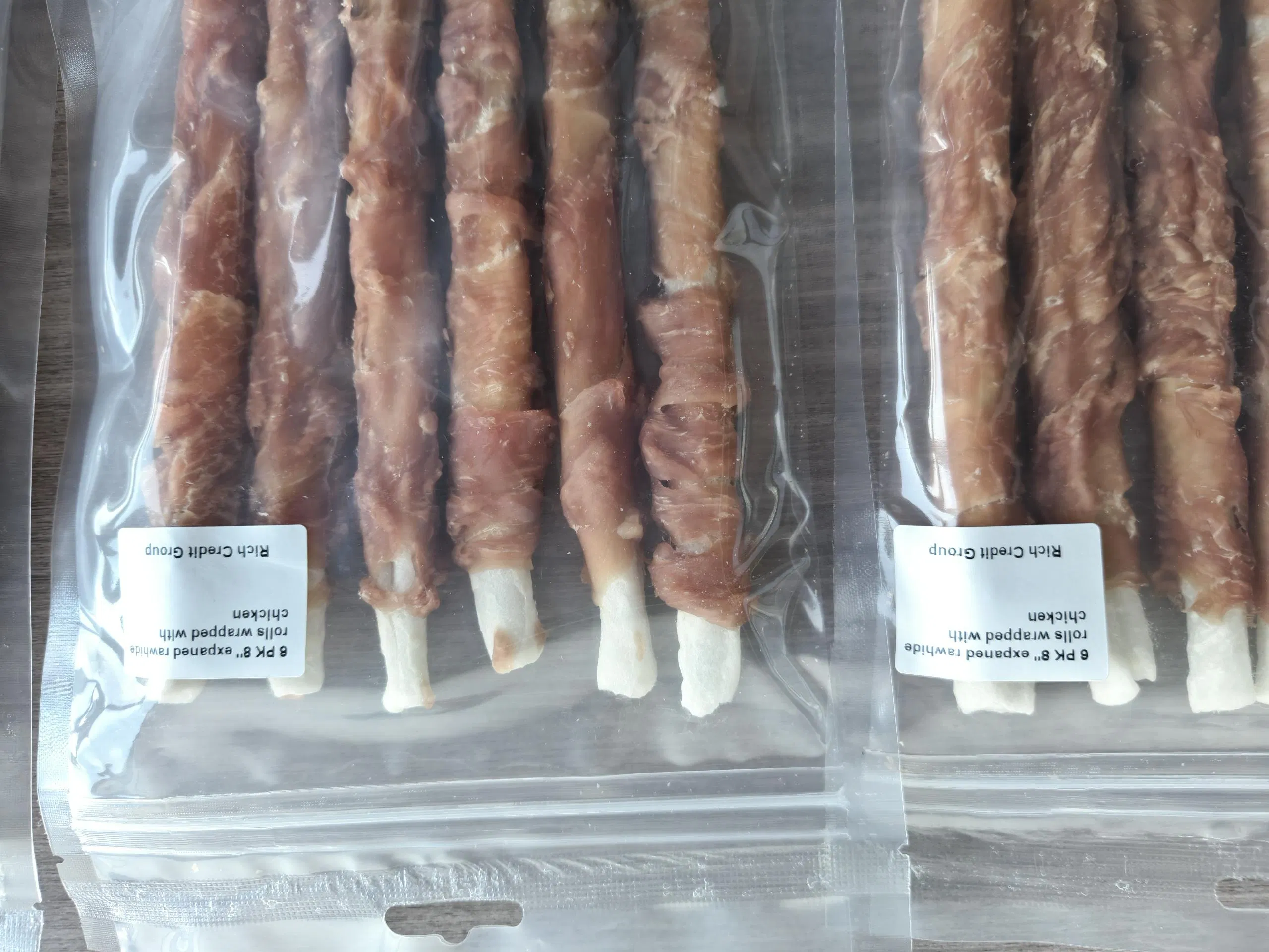 Chicken Wrapped White Expanded Rolls 8 Inches Dog Treats