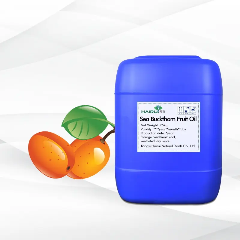 Wholesale Hairui Factory Food Grade Sea Buckthorn Fruit Essential Oil Cold Pressed 100ml Oil Manufacturers, Exporter