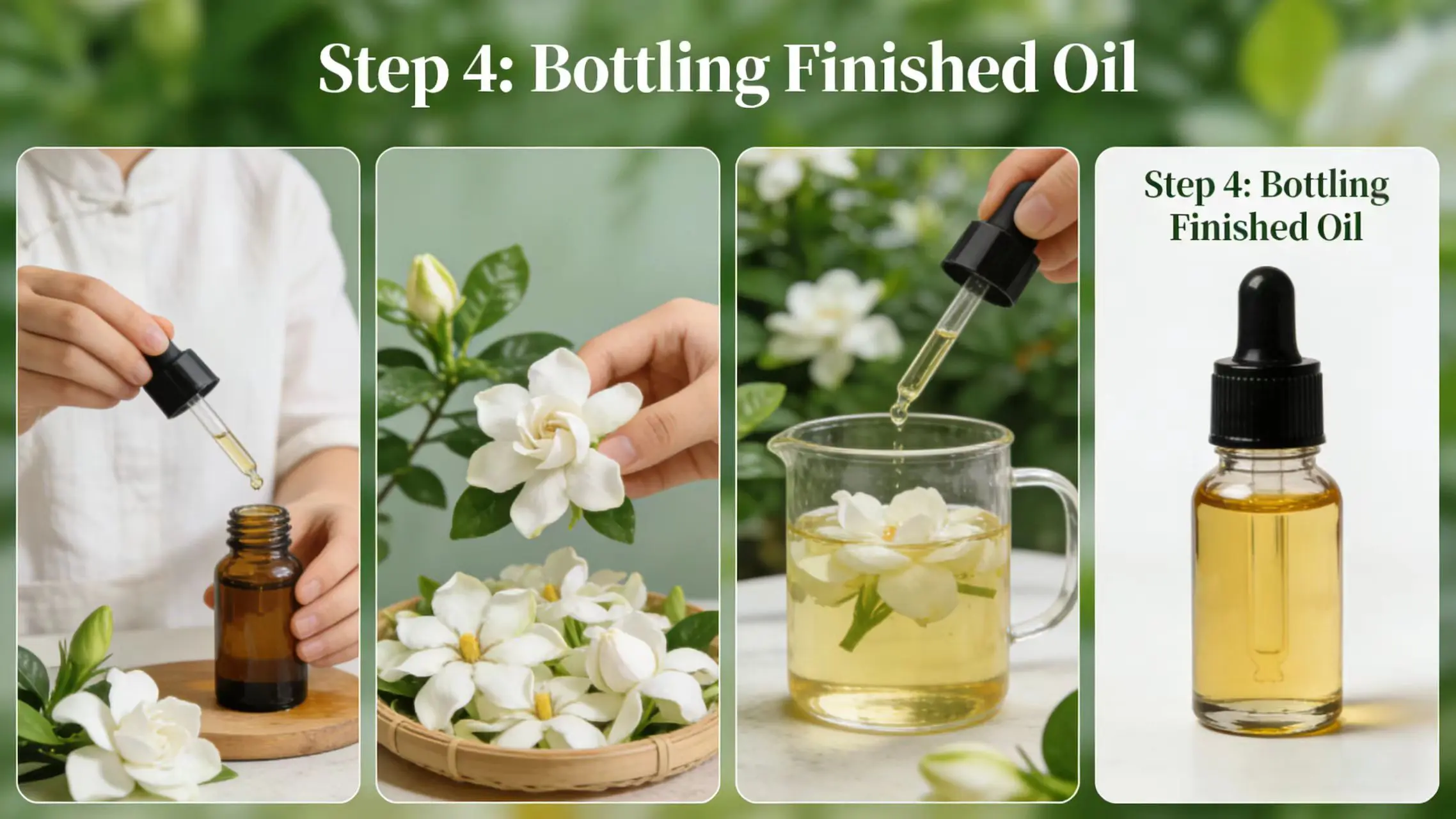 gardenia oil application and processing steps