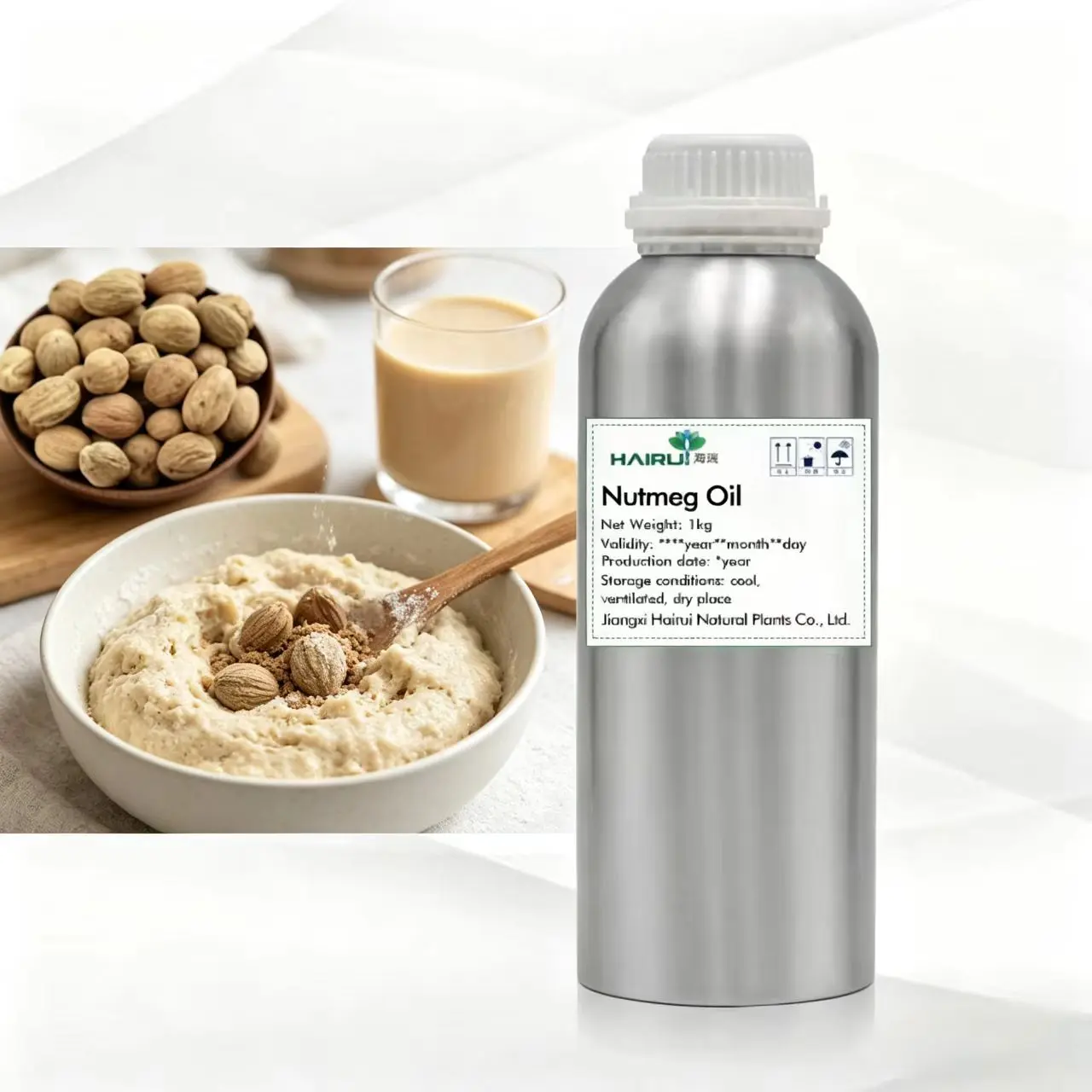 Wholesale 100% Pure Nutmeg Essential Oil Food Grade Natural Flavor Oil for Food Additives Beverage Seasoning Manufacturer, Exporter