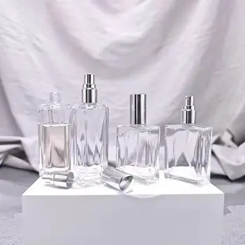High-Quality High Quality Luxury 30ml Clear Empty Rectangle Perfume Glass Bottle Refillable Custom Cosmetic Spray Pump Direct Factory Sales Suppliers, Factory