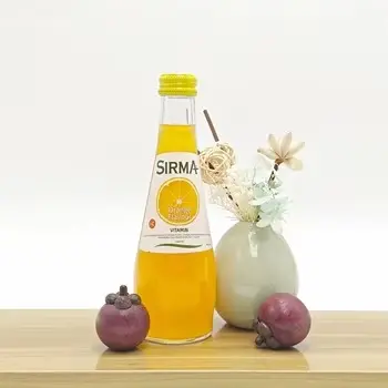 Cheap Wholesale 250ml 330ml Clear Glass Bottles Round Shape with Aluminum Lid & Screw Cap for Mineral Soda Water Crown Screen Printing Suppliers, Factories