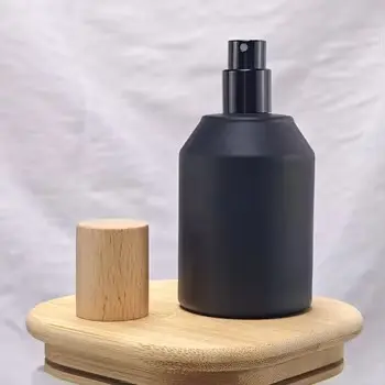 High-Quality Black Round Frosted Perfume Bottle, with Customizable Pump Heads and Compatible with Different Bottle Caps Supplier, Factories