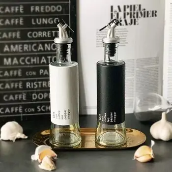 Cheap Wholesale 300ml Glass Kitchen Bottle Dispenser Stainless Steel Pour Spout for Cooking Olive Oil and Vinegar Factories, Factory