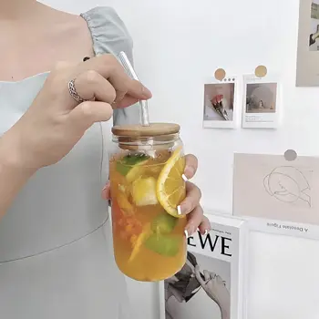 Cheap High Borosilicate Glass Water Bottle with Bamboo Lid and Straw Direct From Manufacturer Manufacturer, Factories