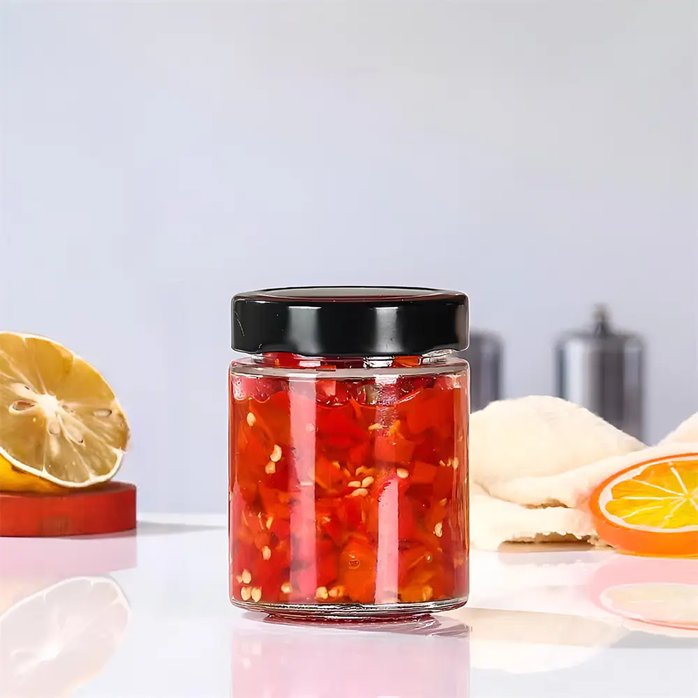 Cheap High Cover Glass Bottle Food Grade Sealed Jar Chili Sauce Bottle Pickle Jar Canning Bottle Supplier, Factories