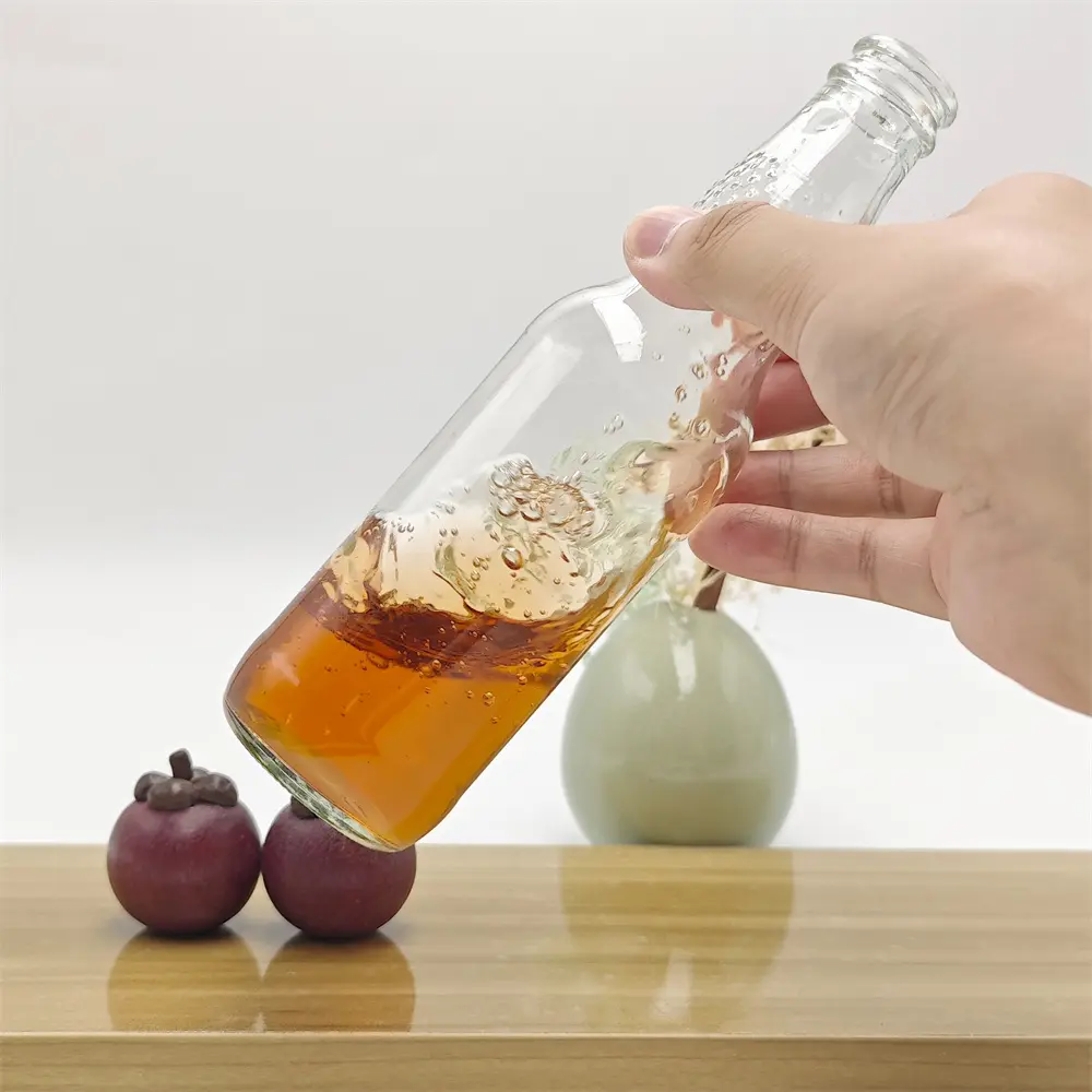 Cheap Glass Soda Bottle Non-Slip Glass Beverage Bottle Beer Bottle Milk Tea Bottle Suppliers, Factories