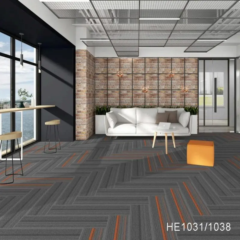 China Best Selling PVC Strip Carpet tiles For Buildings
