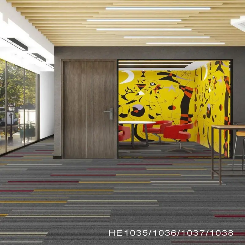 China Best Selling PVC Strip Carpet tiles For Buildings