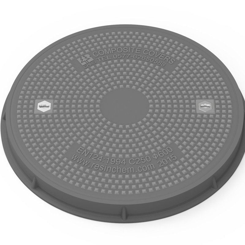غطاء مانhole مركب ثقيل الجودة من FRP 600mm (24'')