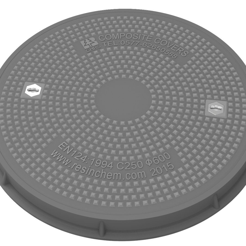 غطاء مانhole مركب ثقيل الجودة من FRP 600mm (24'')