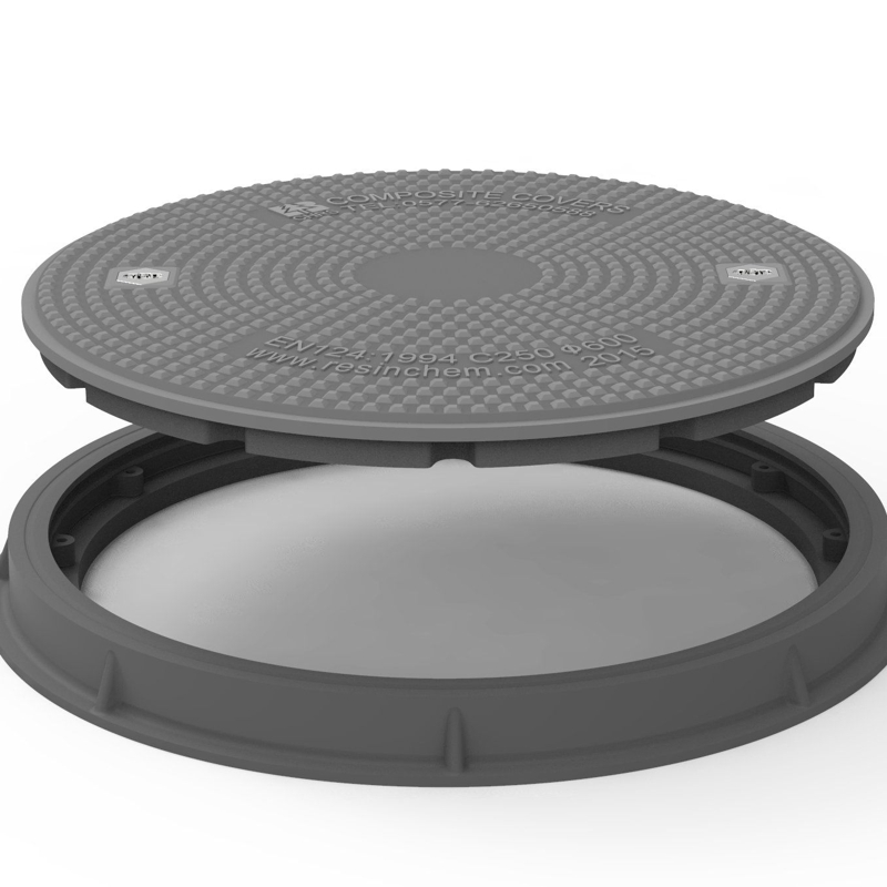 غطاء مانhole مركب ثقيل الجودة من FRP 600mm (24'')