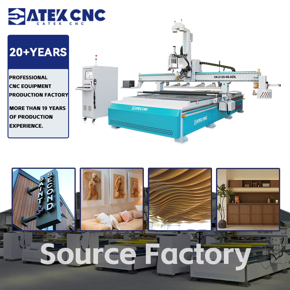 تشكيل بتمريرة واحدة 4-Axis جهاز توجيه CNC برأس مائل للألواح الأبواب ذات الأشكال المعقدة