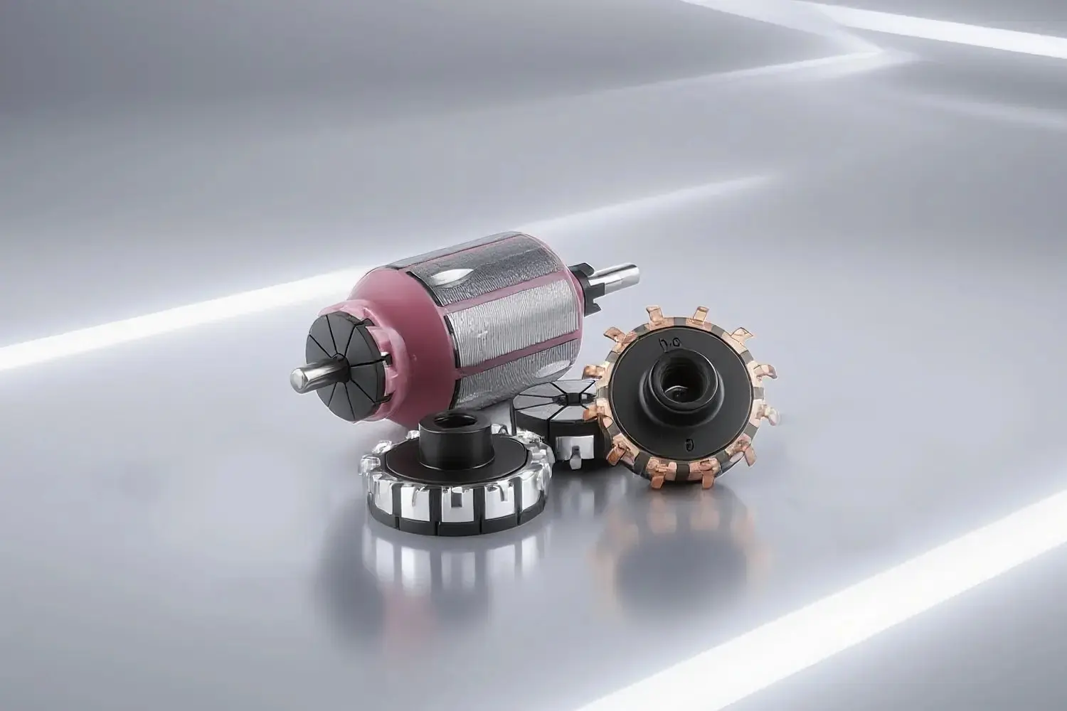 Carbon graphite commutator for EFI fuel pump armature