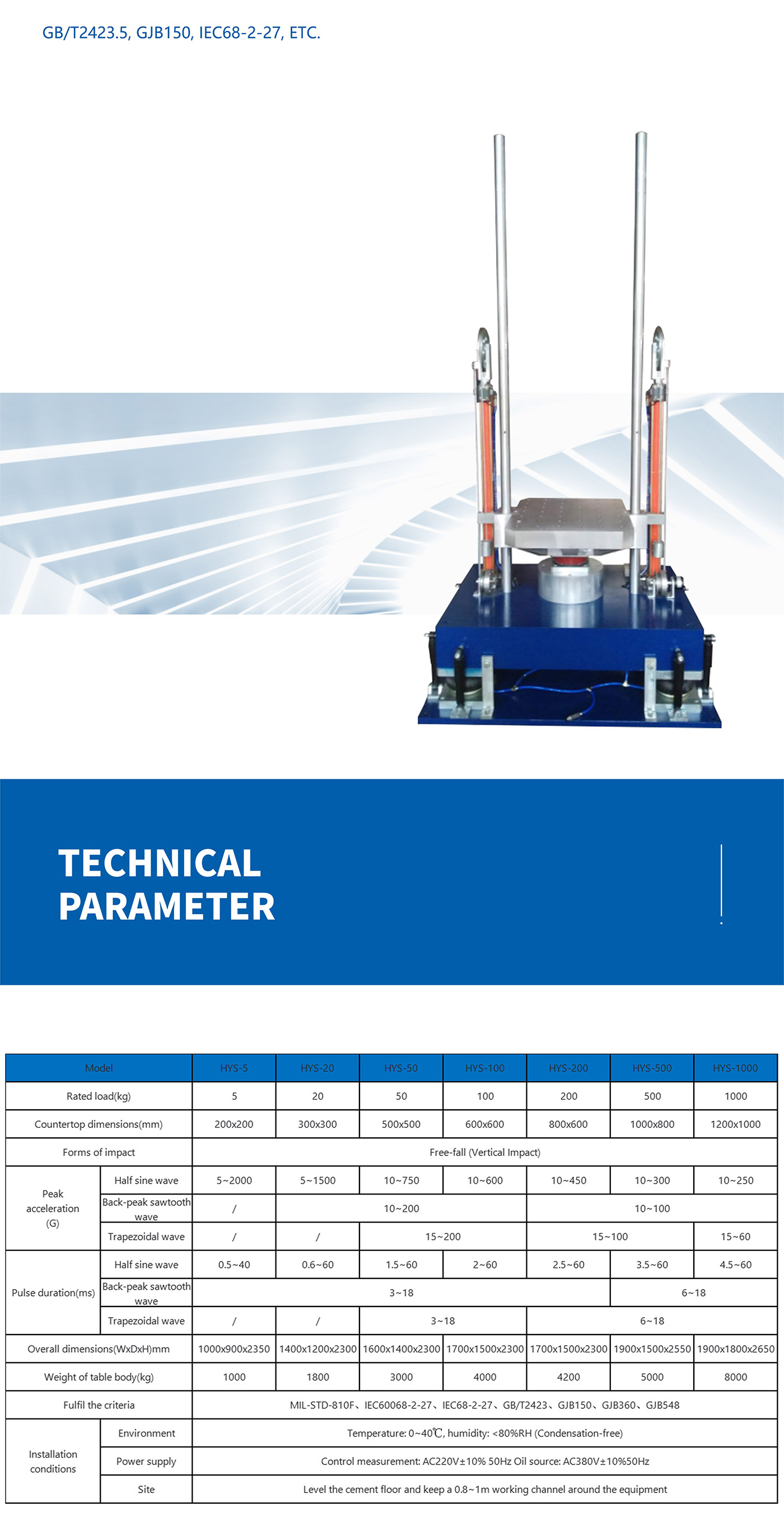 Vertical Impact Test Bench 3