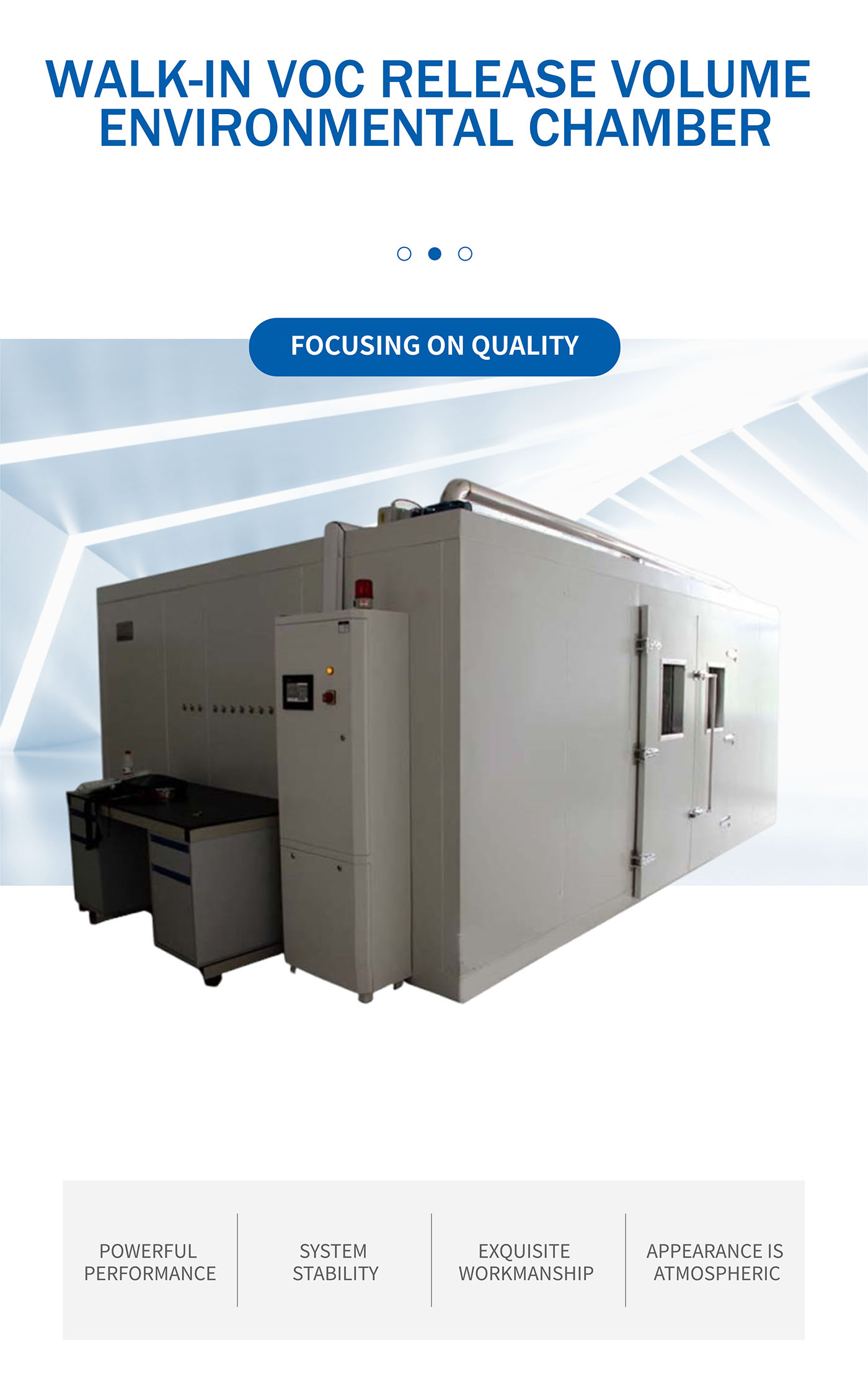 Walk-in VOC release volume environmental chamber 1