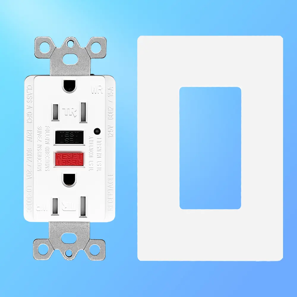 Wholesale 15 Amp Duplex GFCI Outlet, Tamper Resistant & Weather Resistant Self-Test with LED Light, Residential Grade LD-3008C-red-black Manufacturer, Manufacturers