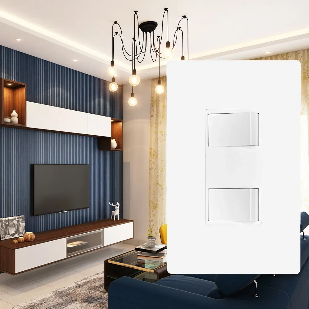 Wholesale Double Rocker Light Switch , 15A Single Pole, 2 Individual Switches, Combination Wall Switch Factories, Factory