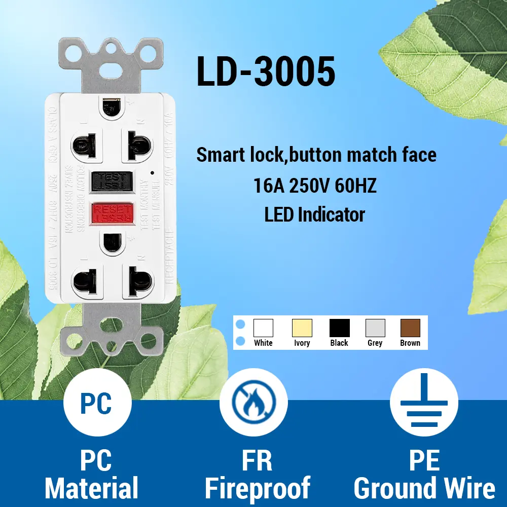 OEM 16/20amp 250V GFCI Receptacle,  US Standard Philippines Wall Socket Supplier, Suppliers