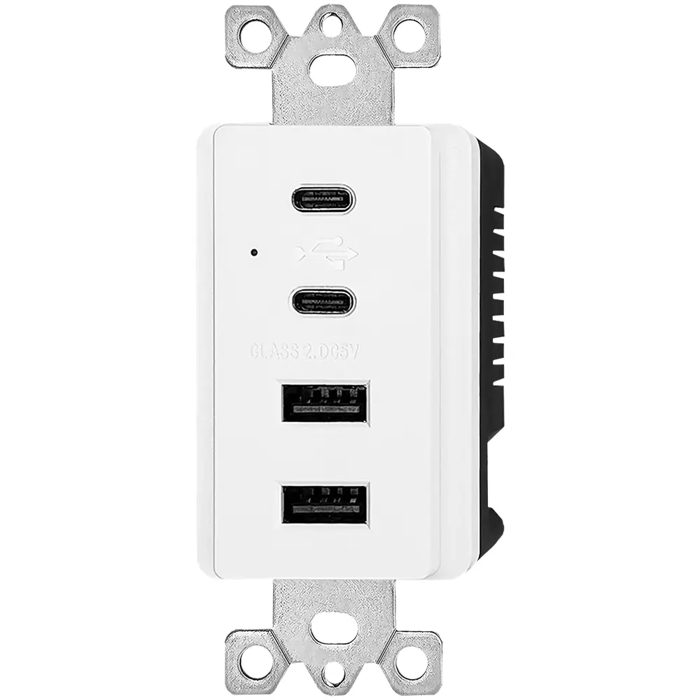 OEM 4.2 Amp 4-Port USB Charger Wall Outlet with 2 Type C and 2 Type A Supplier, Factories