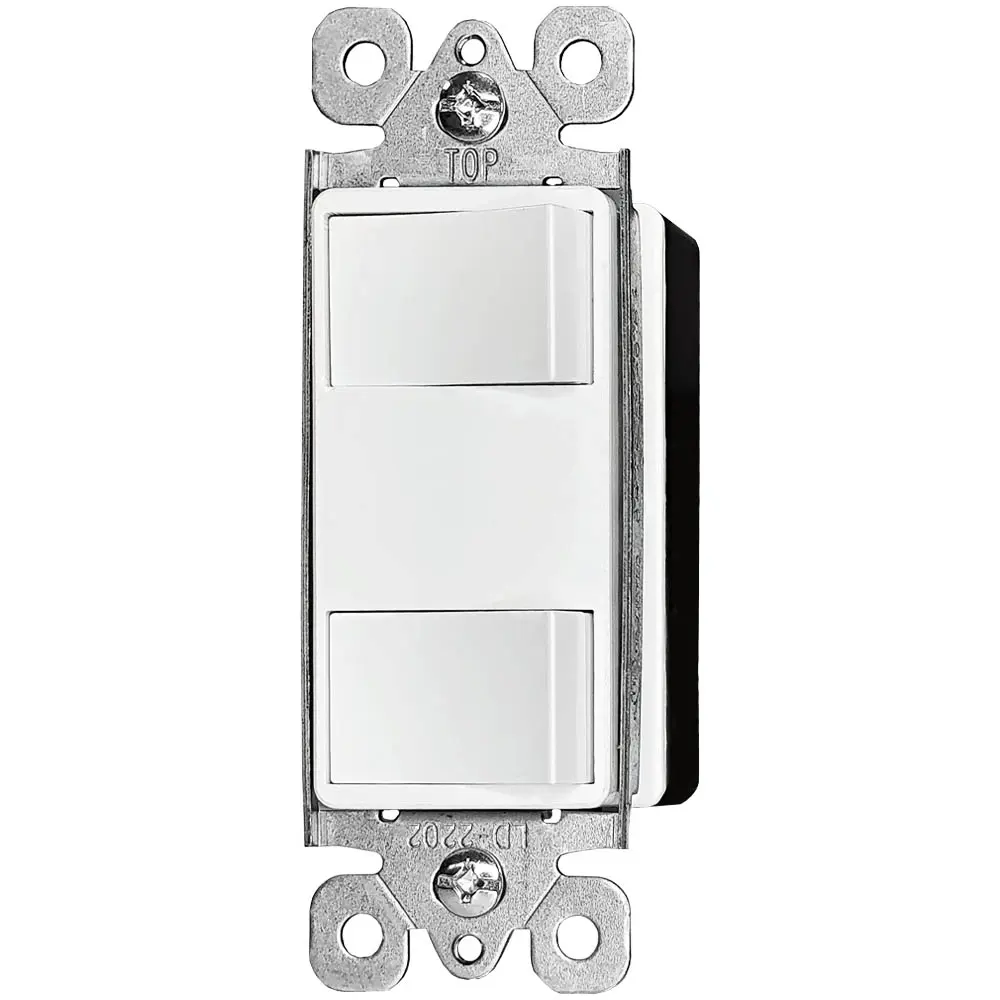 Wholesale Double Rocker Light Switch , 15A Single Pole, 2 Individual Switches, Combination Wall Switch Factories, Factory