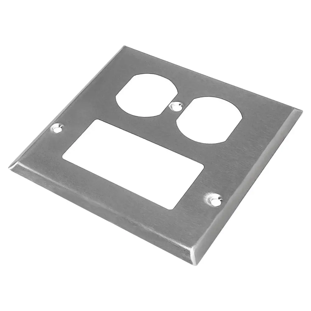 OEM 2-Gang Decorator & Duplex Com Cover Metal Wall Plate, Standard Size, 304 Stainless Steel Cover Manufacturer, Factories