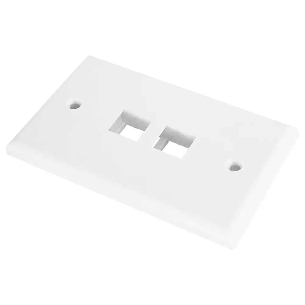 OEM 2-Port Keystone Wall Plate Broadband Cover, Standard Size, Matte White Manufacturer, Supplier